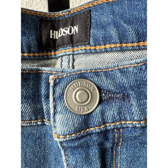 Hudson Women's Zoeey Straight High Rise Frayed Cropped Jeans - Picture 14 of 16